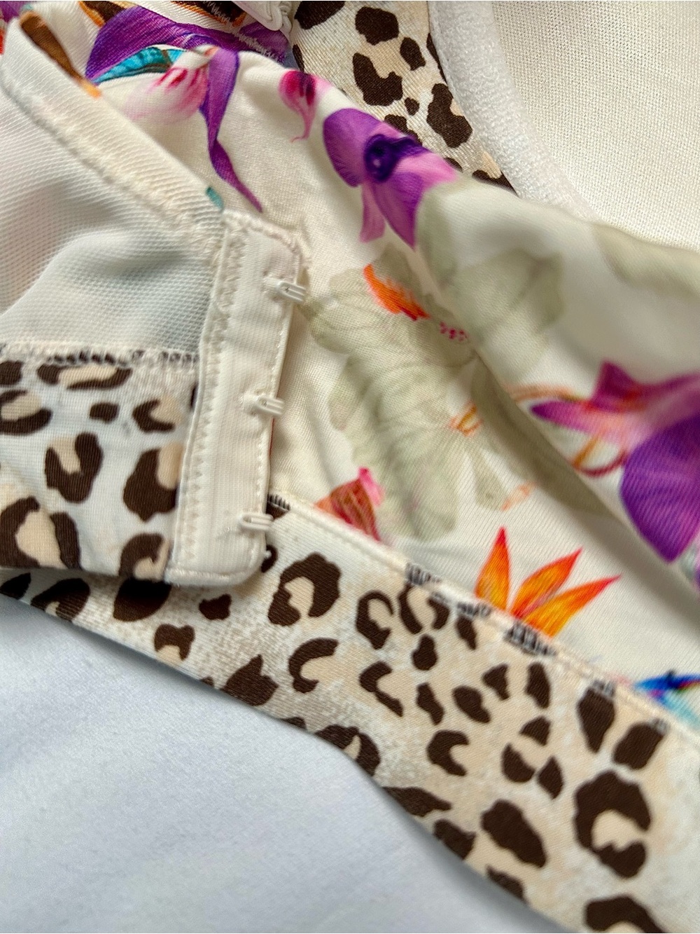 CACIQUE BALCONETTE BRA, SZ 44C, PLUS SIZE, TROPICAL FLORAL & LEOPARD PRINT - Picture 8 of 9